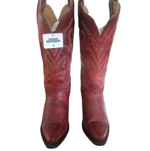 🆕️ SMOKEY MOUNTAIN LEATHER COWBOY BOOTS. LADIES SIZE 6